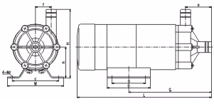 MP系列微型磁力驅動循環(huán)泵安裝尺寸圖